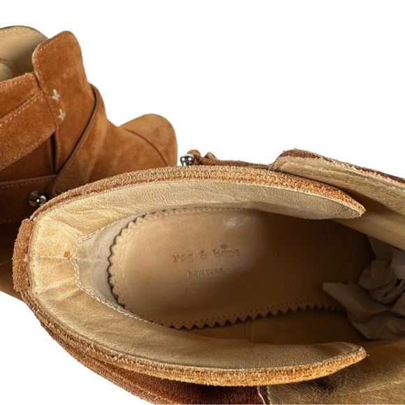 RAG & BONE Harrow Fringed Suede Ankle Boots - Picture 11 of 12